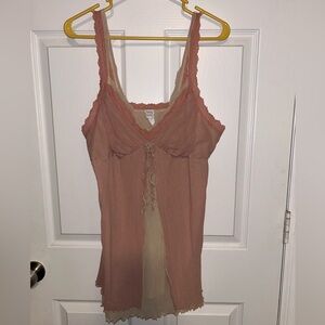 Hanky Panky dusty rose/pale pink & cream colored nightie
